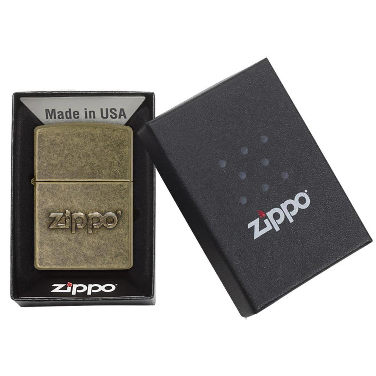 Zippo Windproof Lighter Zippo Logo Antique Stamp Antique Brass Finish