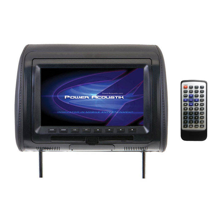 Power Acoustik 9" Headrest Monitor (single) With Dvd Player Ir/fm Transmitters Color Skins & Rem.