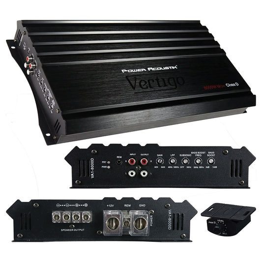 Power Acoustik Vertigo Series Monoblock Amplifier 8000w Max