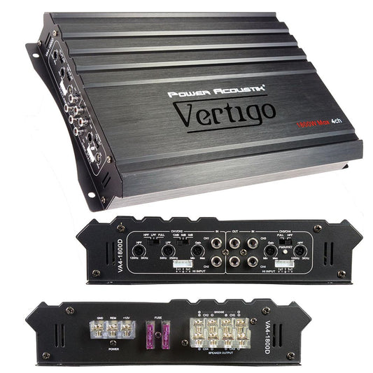 Power Acoustik Vertigo Series 4 Channel Amplifier 1800w Max