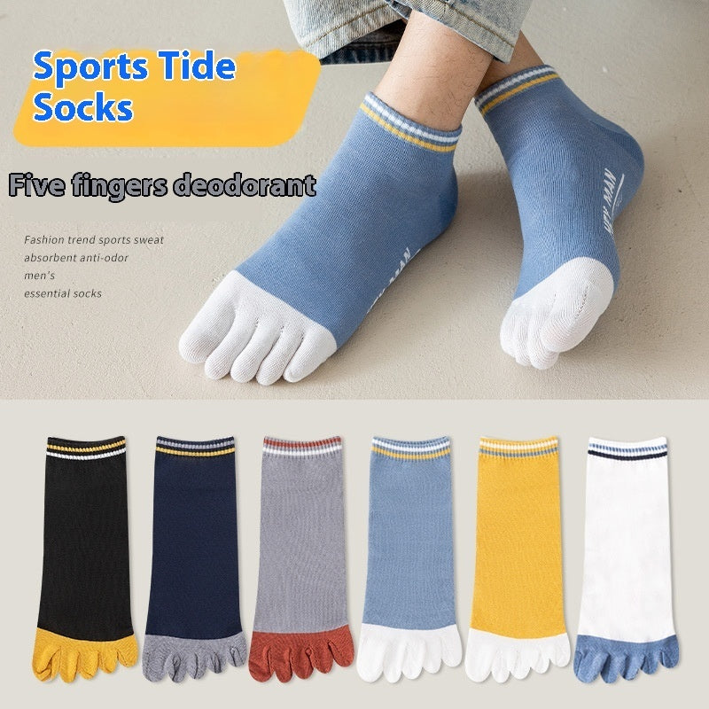 Toe Socks Men's Thin Moisture Wicking Breathable Ankle Socks