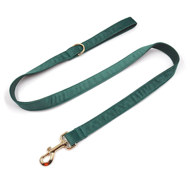 Green Velvet Dog Collar Dog Leash Pet Collar