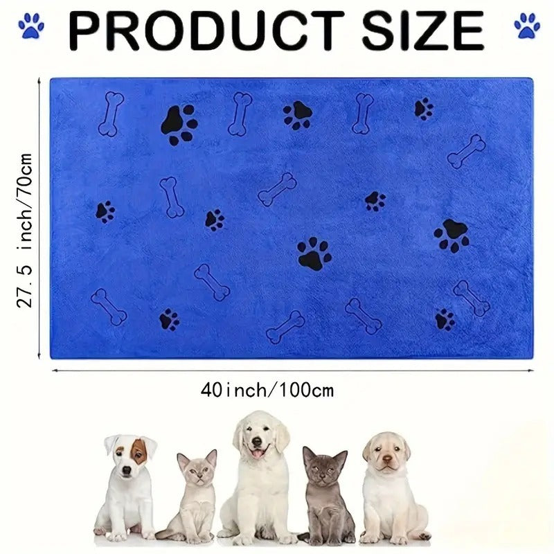 Super Absorbent Microfiber Dog Towel - Quick-drying Soft Pet Bath And Grooming Cloth For Medium To Large Dog Breeds