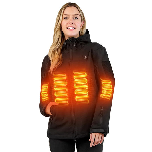 Heated Jacket For Women, ANTARCTICA GEAR Winter Coat With 12V 16000mAh Battery Pack, Soft Shell Heating Hood Jacket