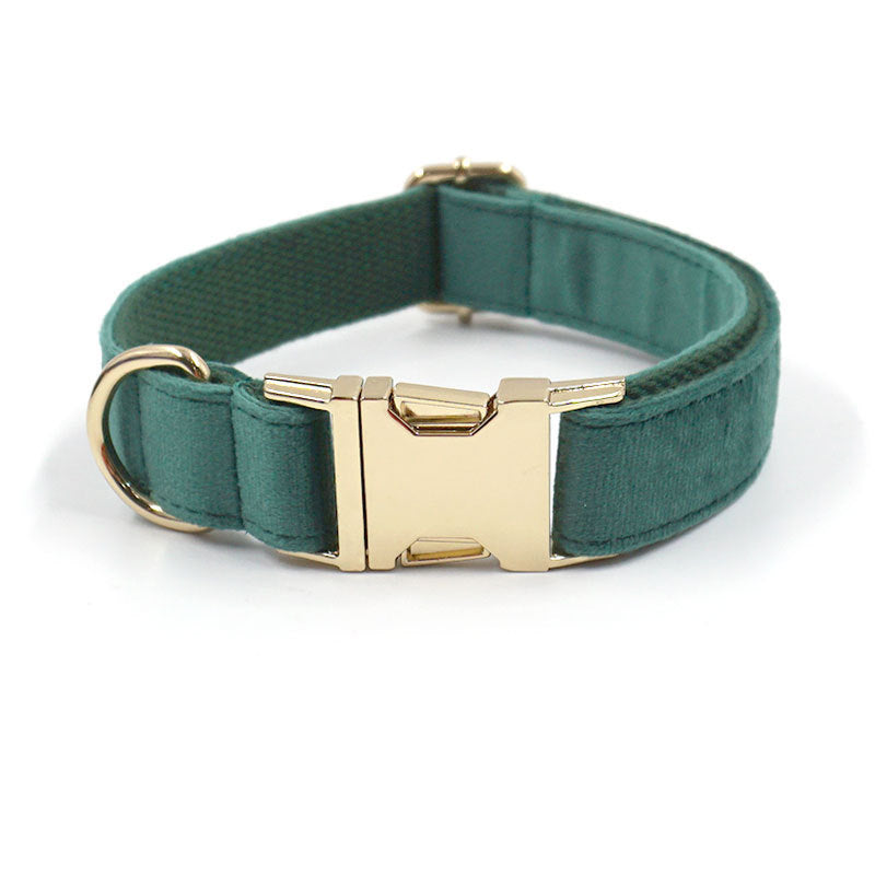 Green Velvet Dog Collar Dog Leash Pet Collar